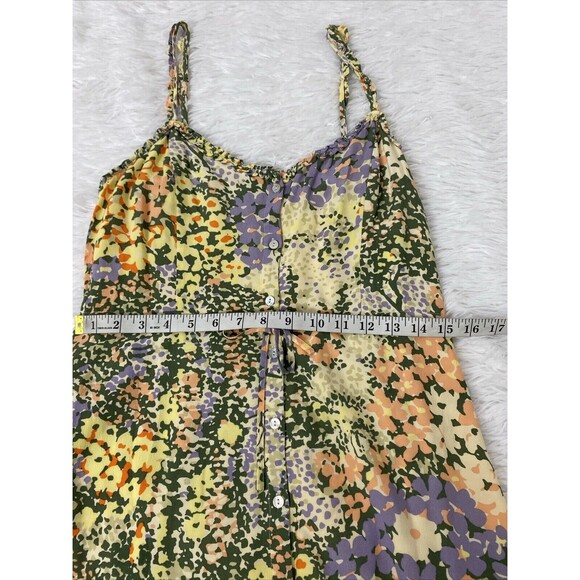Rails Midi Dress Floral Size M Buttons Down Adalyn Gardenia Sleeveless Ruffle - Picture 13 of 14